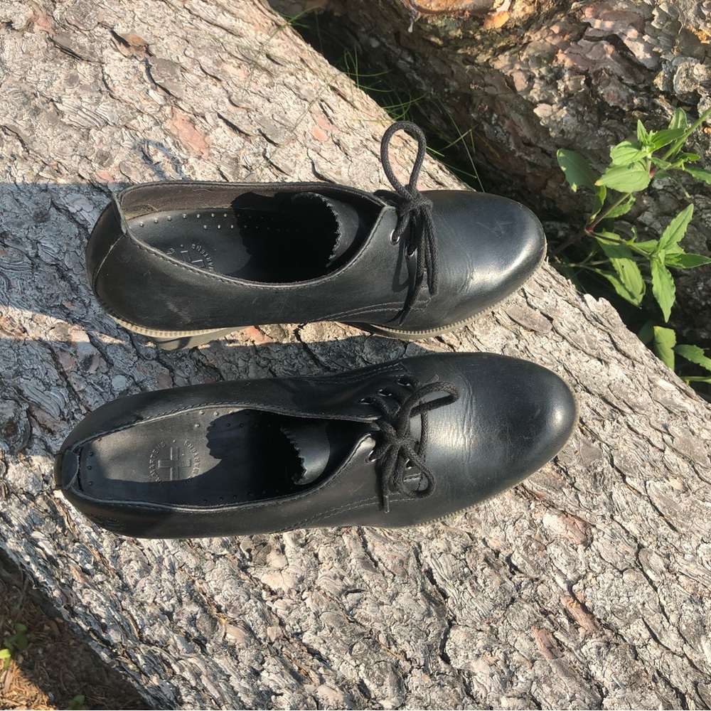 Dr. Martens Black Leather Lace-Up Wedge Booties - Picture 8 of 8